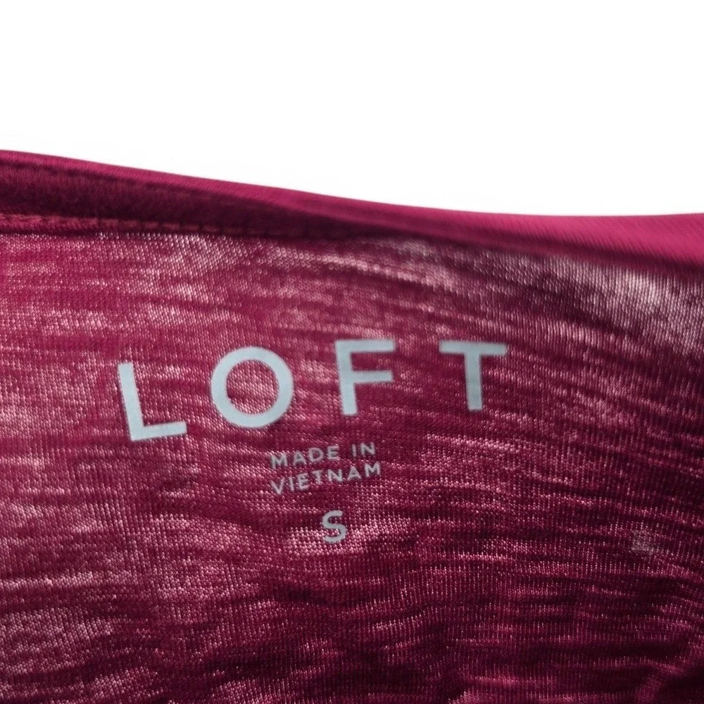 LOFT‎ Small Burgundy Tie Back Puff Sleeve Top Cottagecore Romantic Boho NWT